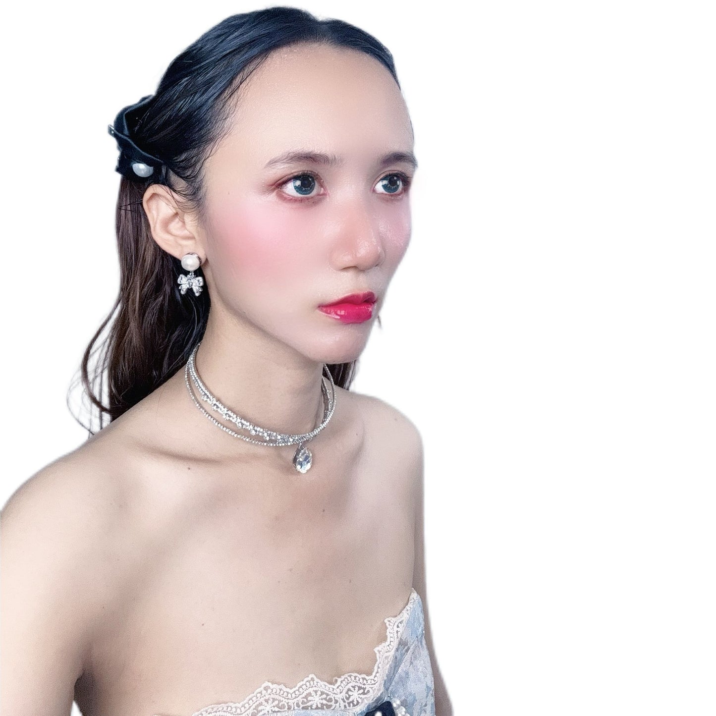 Twilight Bow & Pearl Earrings