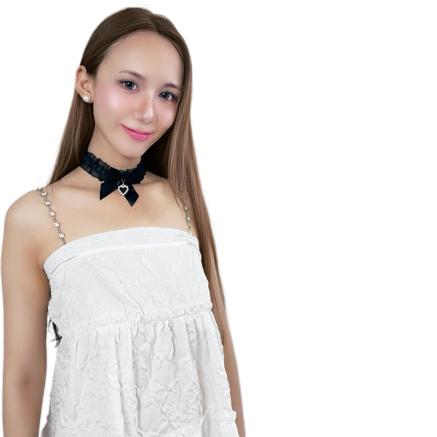 Nocturne Pearl Heart Choker