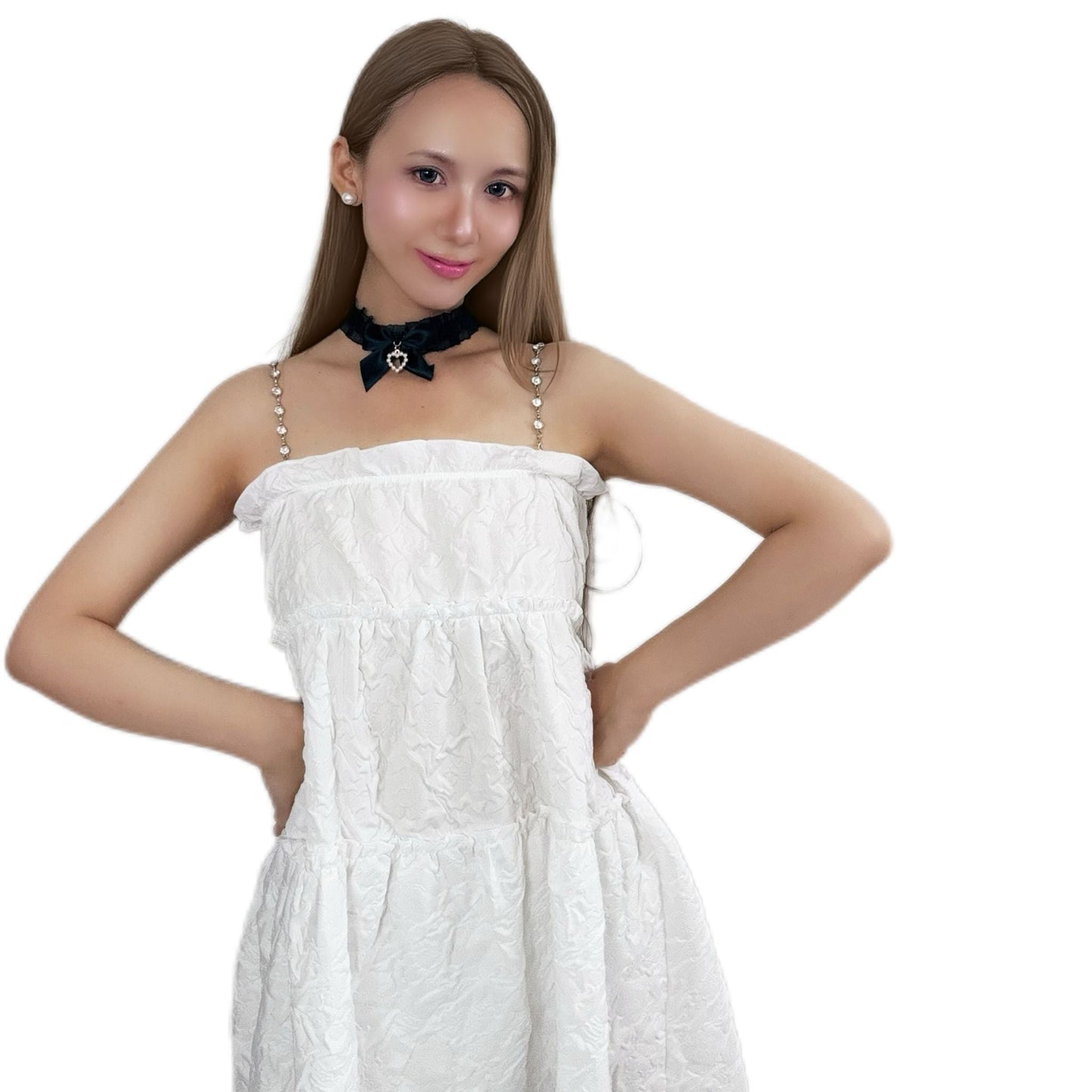 Nocturne Pearl Heart Choker