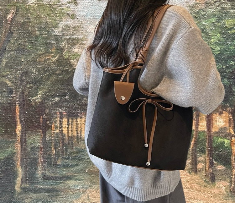 Zurich Ribbon Suede Tote