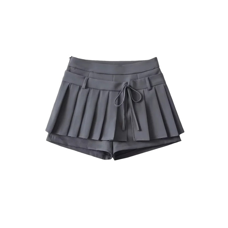 Chic Pleated Bow Shorts
