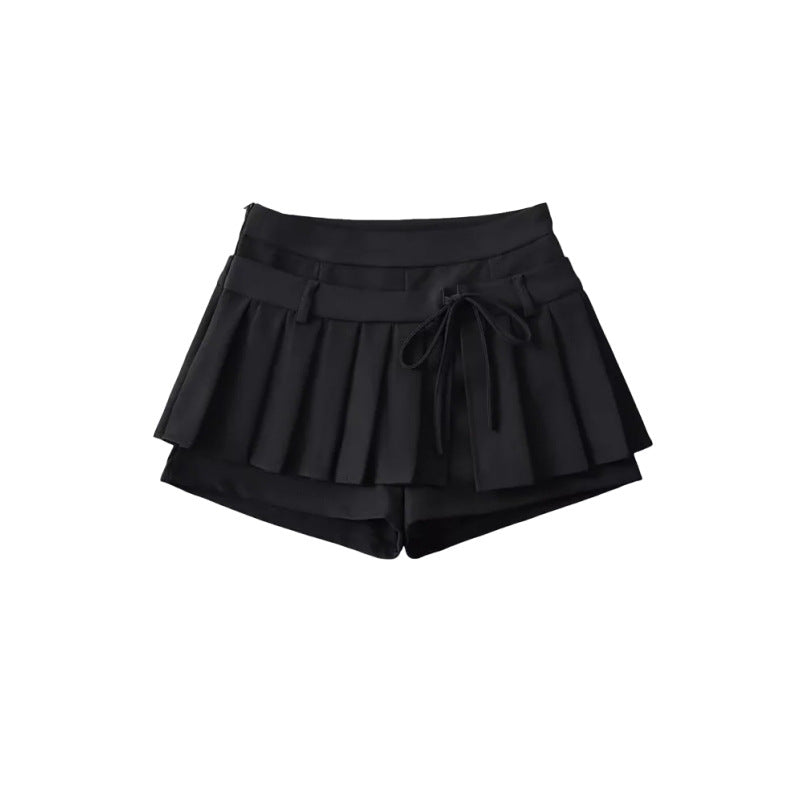 Chic Pleated Bow Shorts