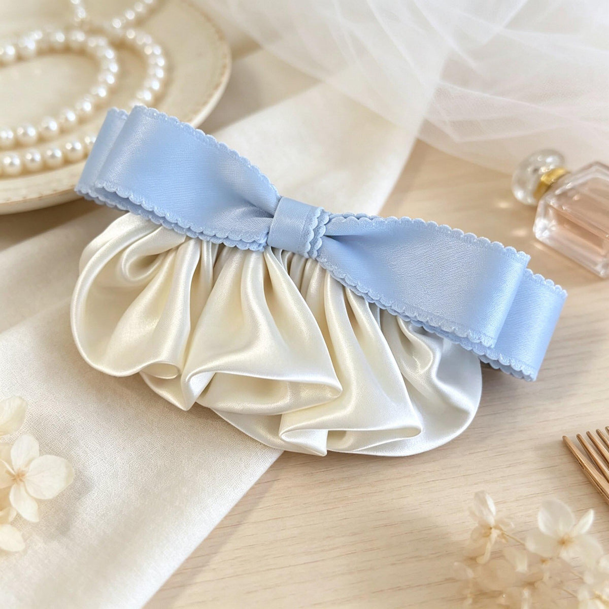 Celestial Blue Bow Clips Series - Celestial Dot Sweetheart