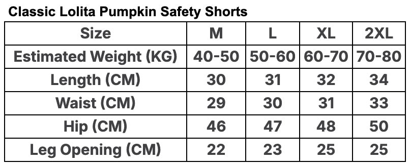 Classic Lolita Pumpkin Safety Shorts