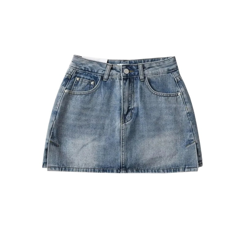 Classic Denim Skirt (with Shorts Inside)