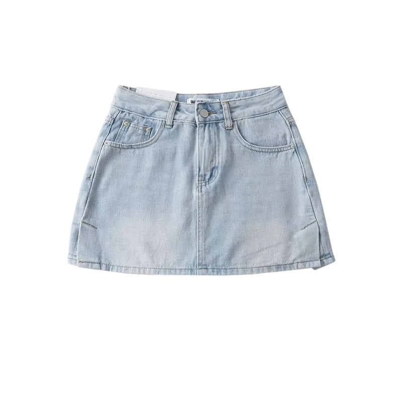 Classic Denim Skirt (with Shorts Inside)