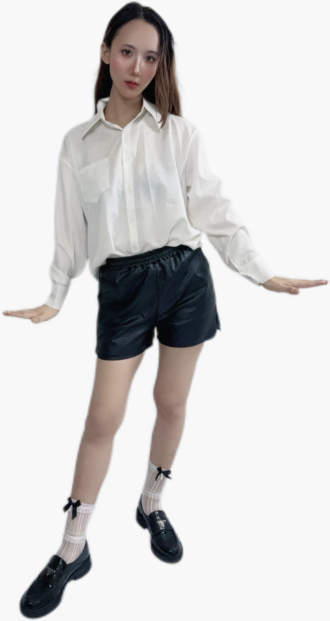 "Noir Leather Shorts with edgy style"