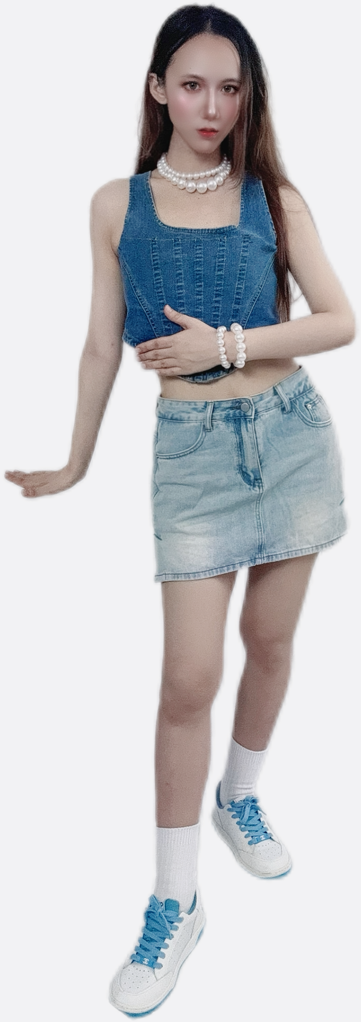 Classic Denim Skirt (with Shorts Inside)