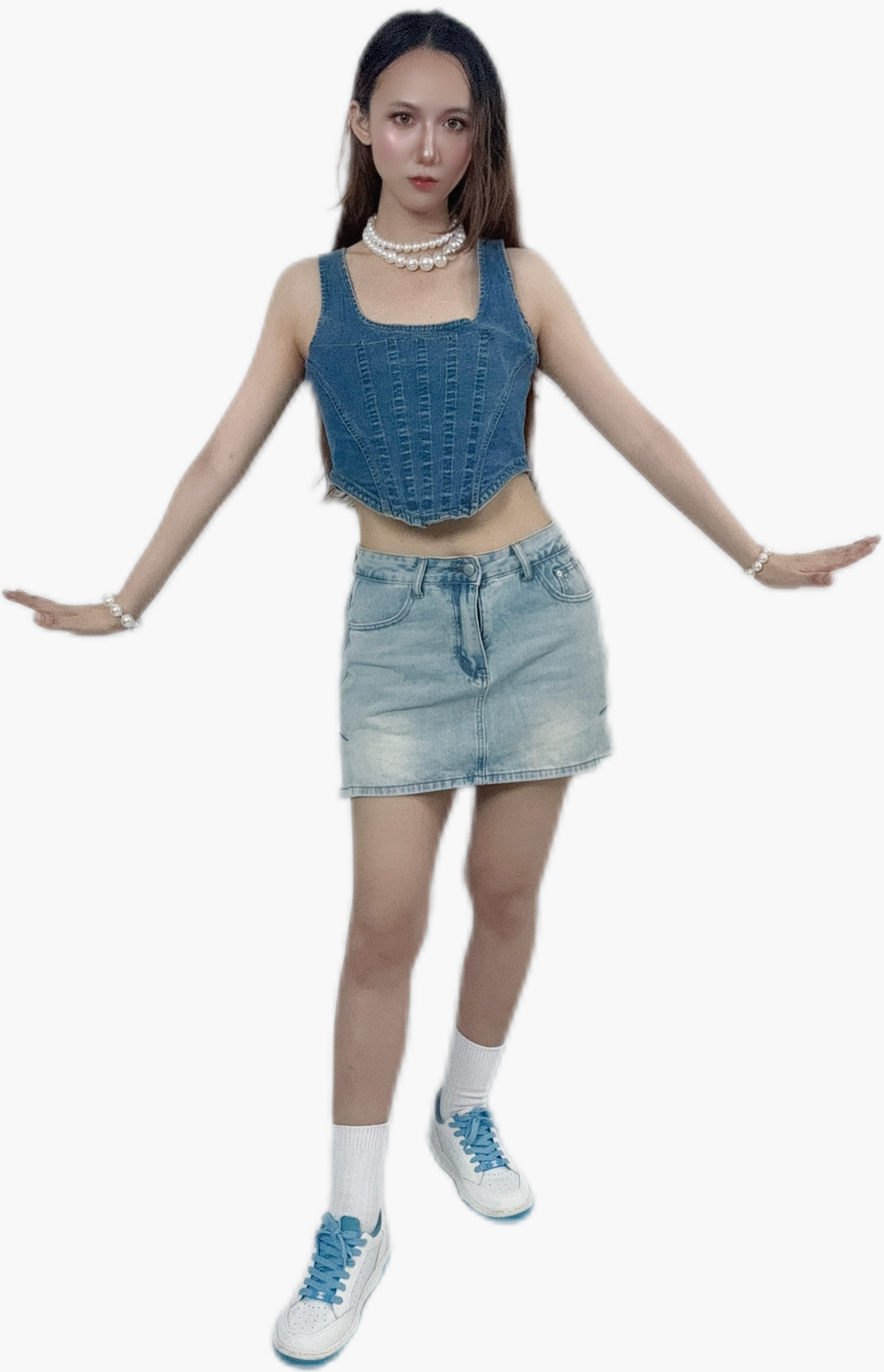 Classic Denim Skirt (with Shorts Inside)