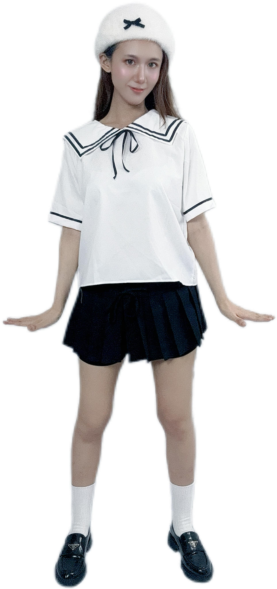 "Sailor Crescent Top with nautical design"