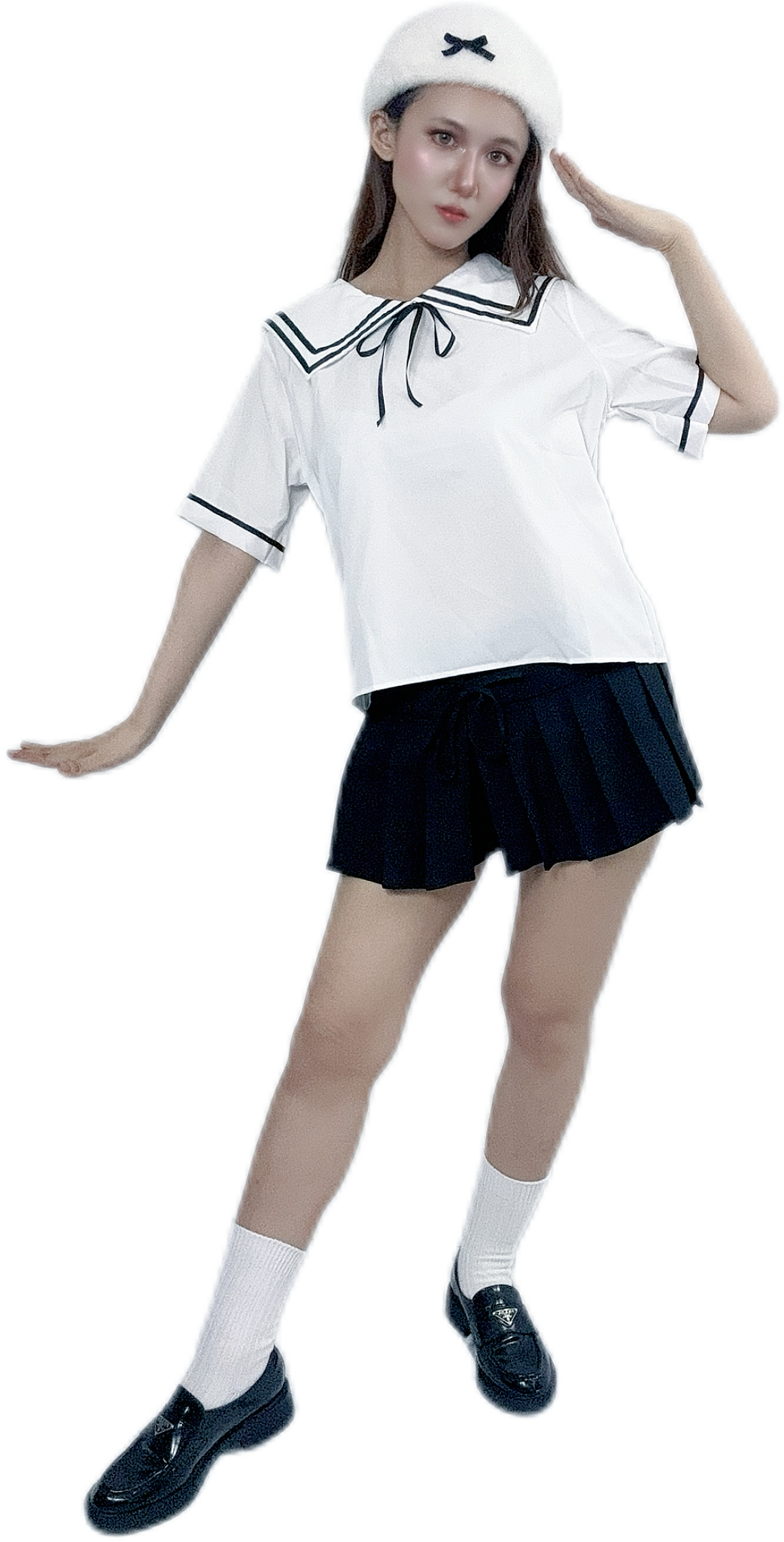 "Sailor Crescent Top with nautical design"