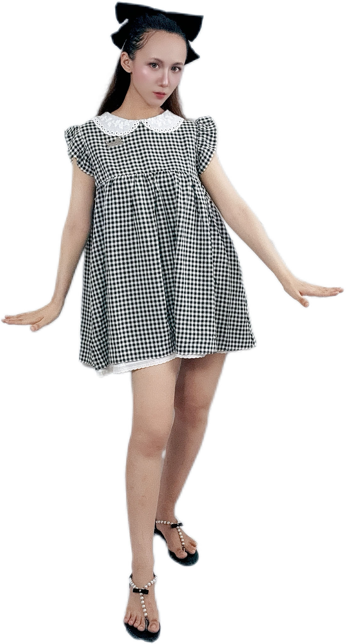 "Little Checkerboard Dress with unique pattern"