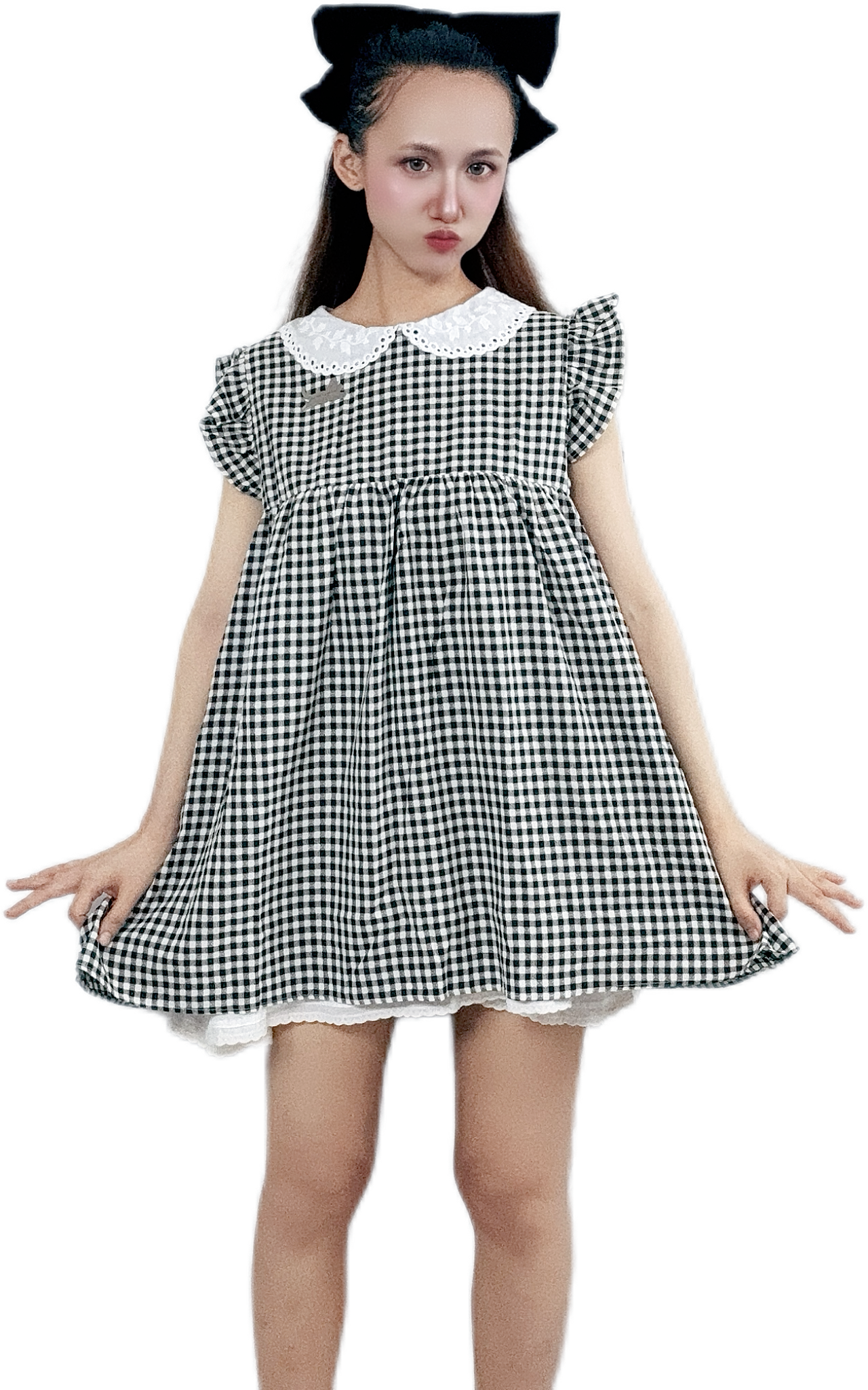 "Little Checkerboard Dress with unique pattern"