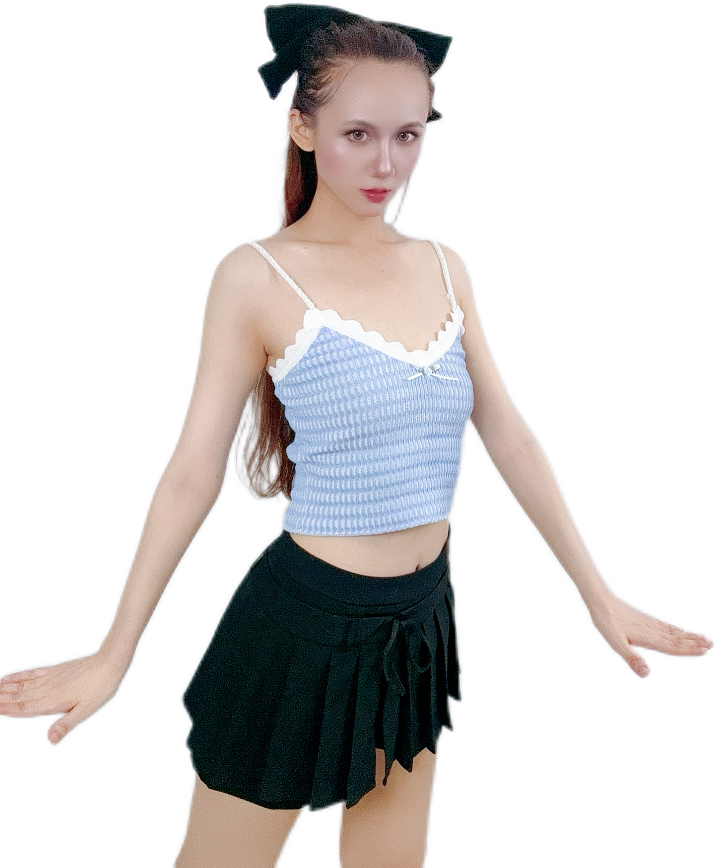 Baby Blue Rose Singlet