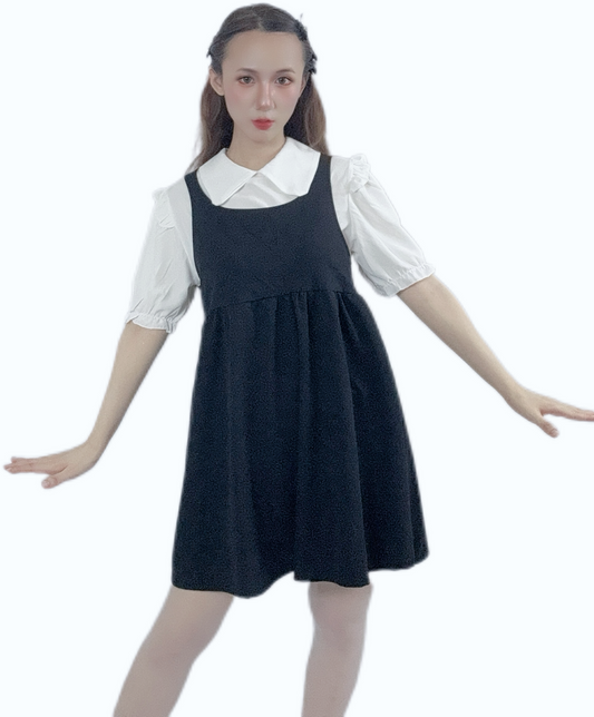 "Classic Black & White Two Piece Dress with timeless design"