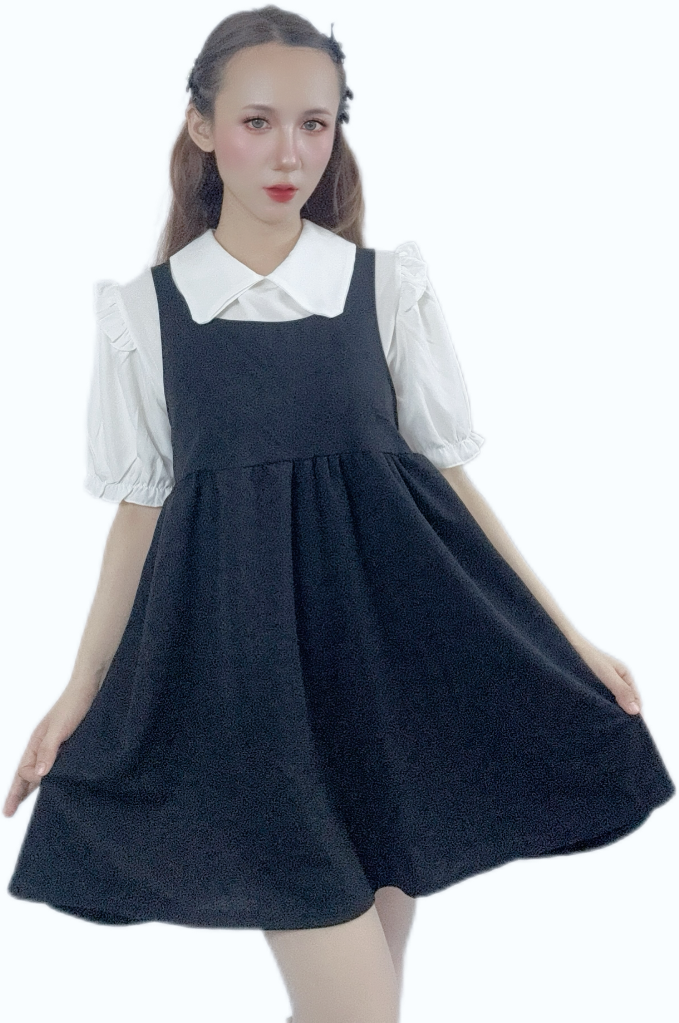 "Classic Black & White Two Piece Dress with timeless design"