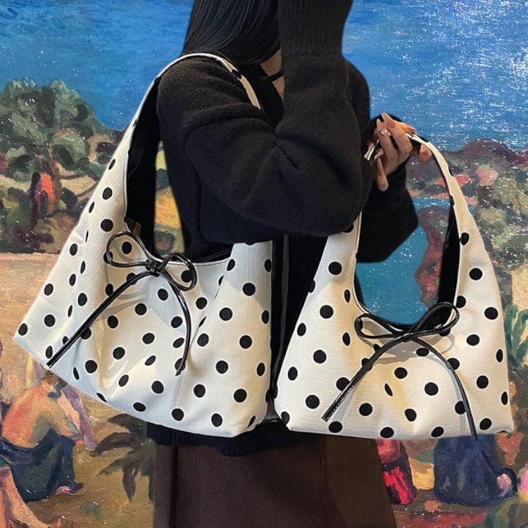 Poka Dote Ribbon Slouchy Shoulder