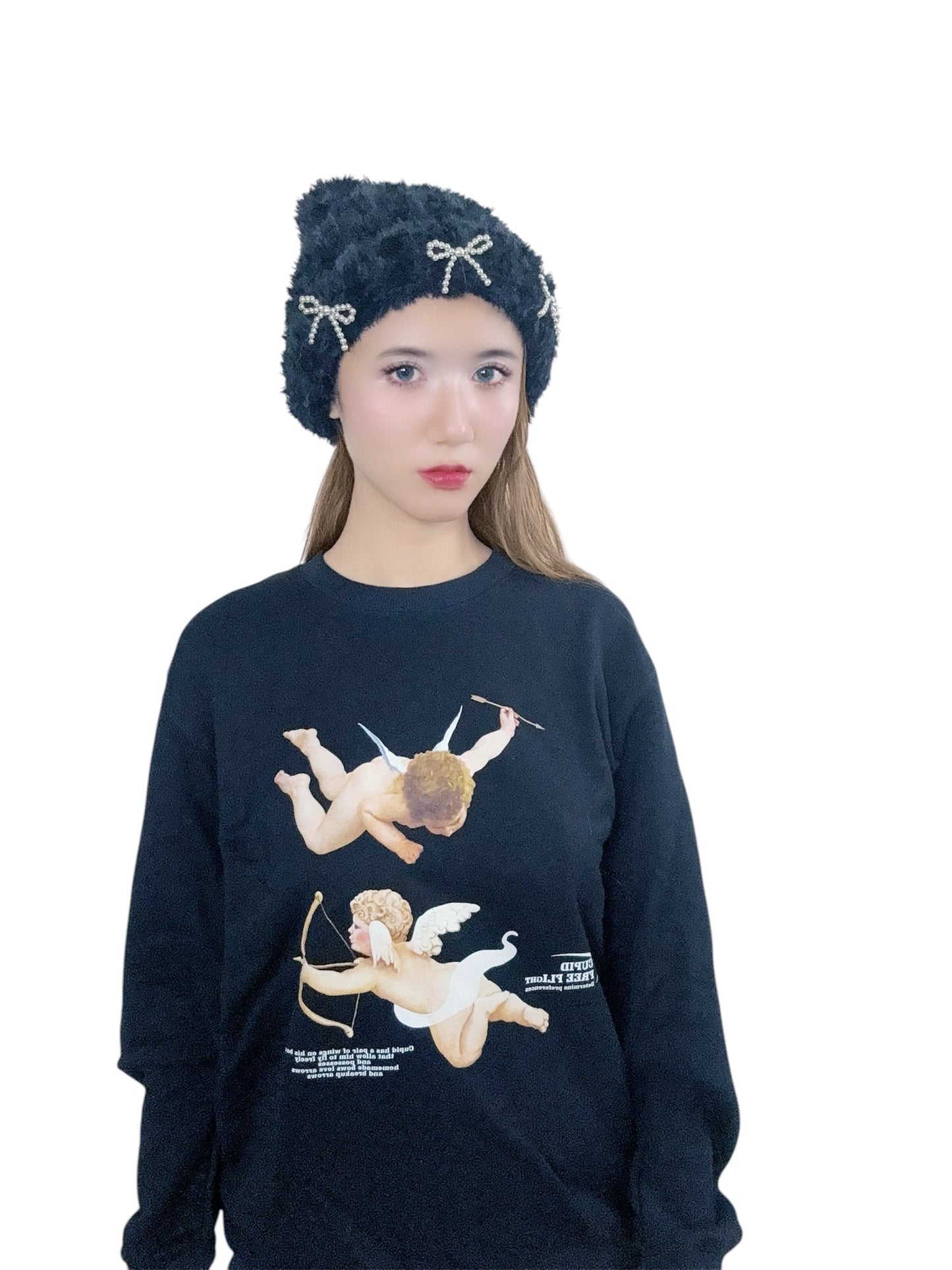 Metallic Ribbons Fur Beanie