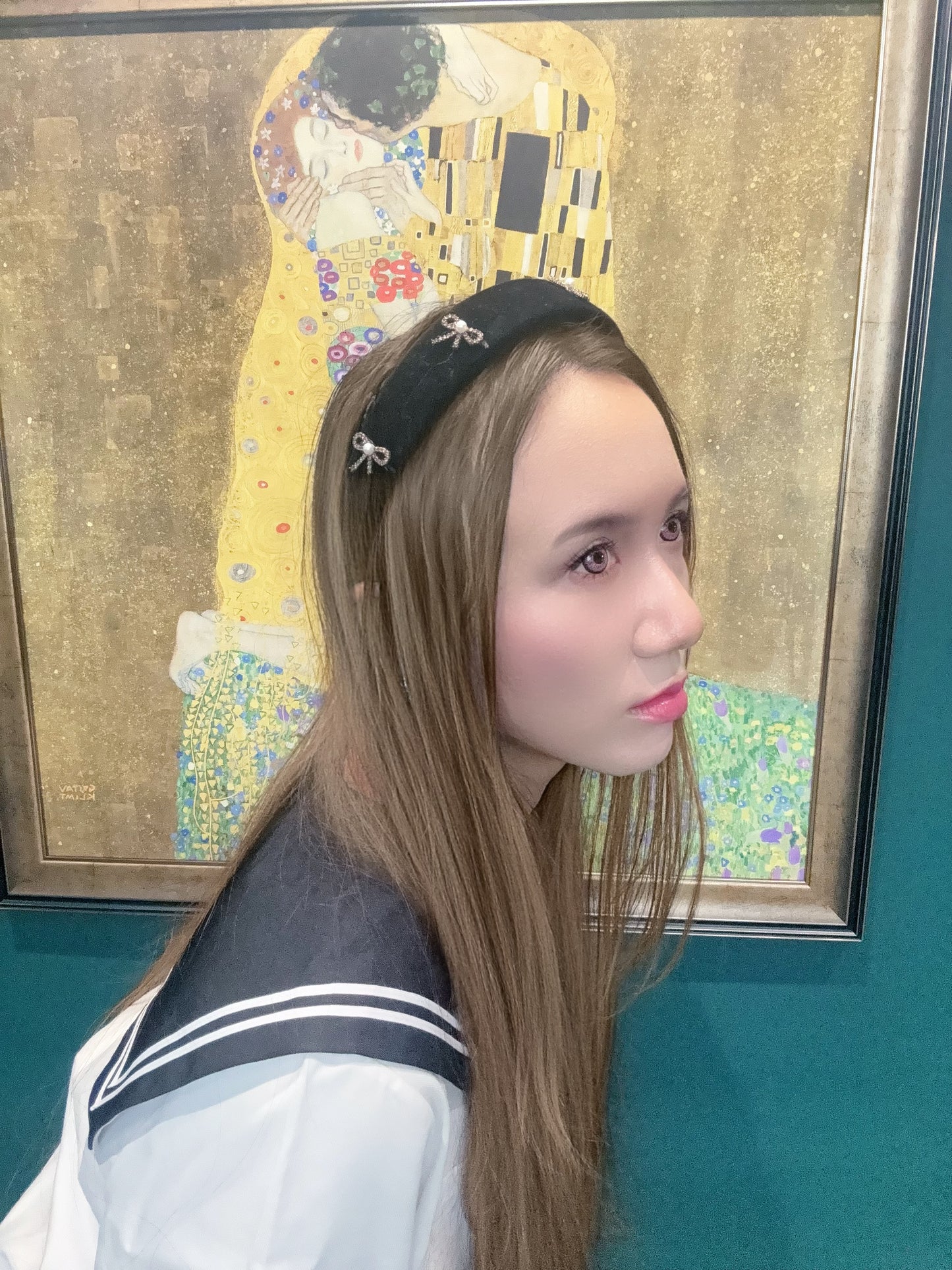 Noir Diamond Ribbons Headband