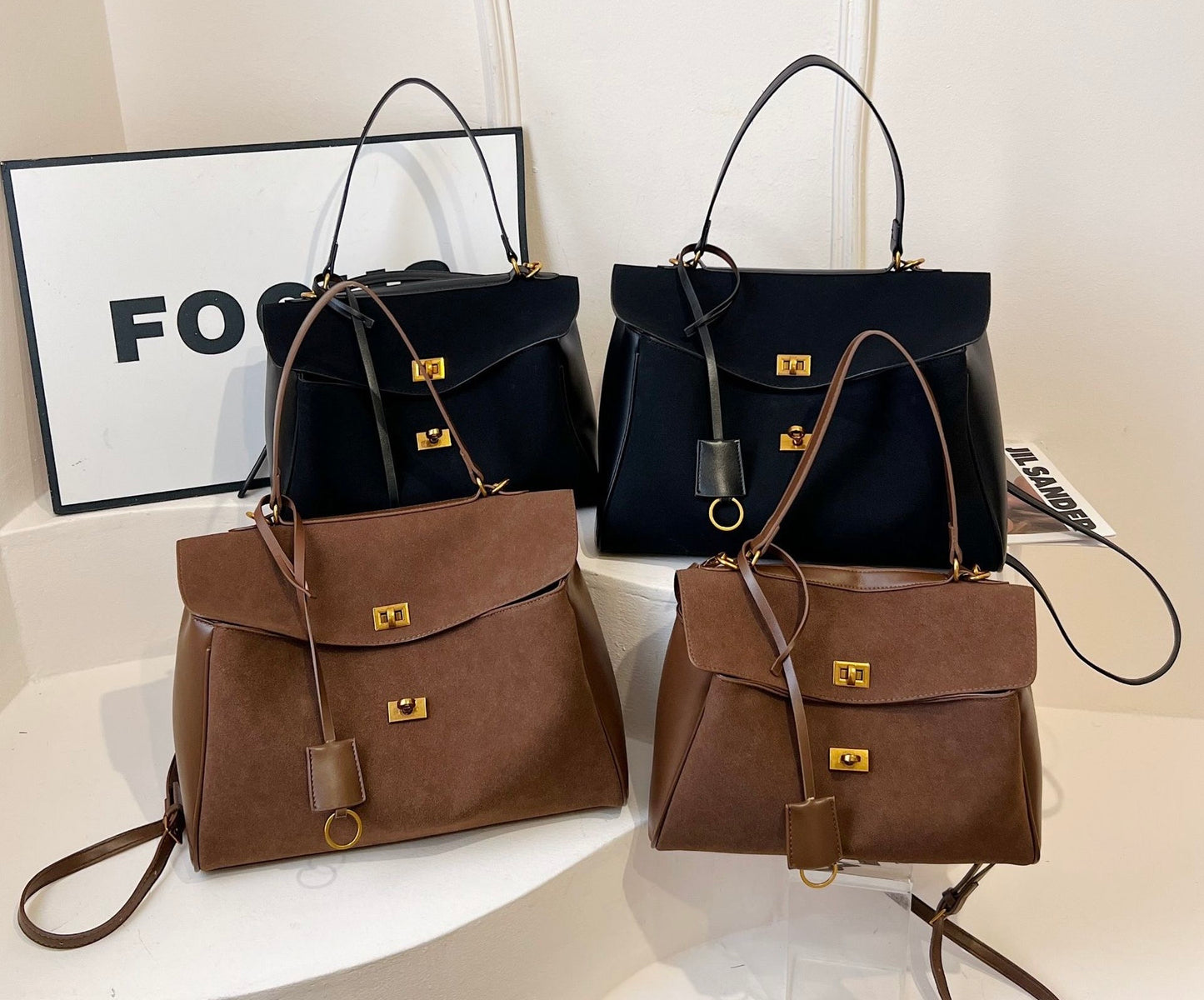 Modern Knight Suede Tote Bag