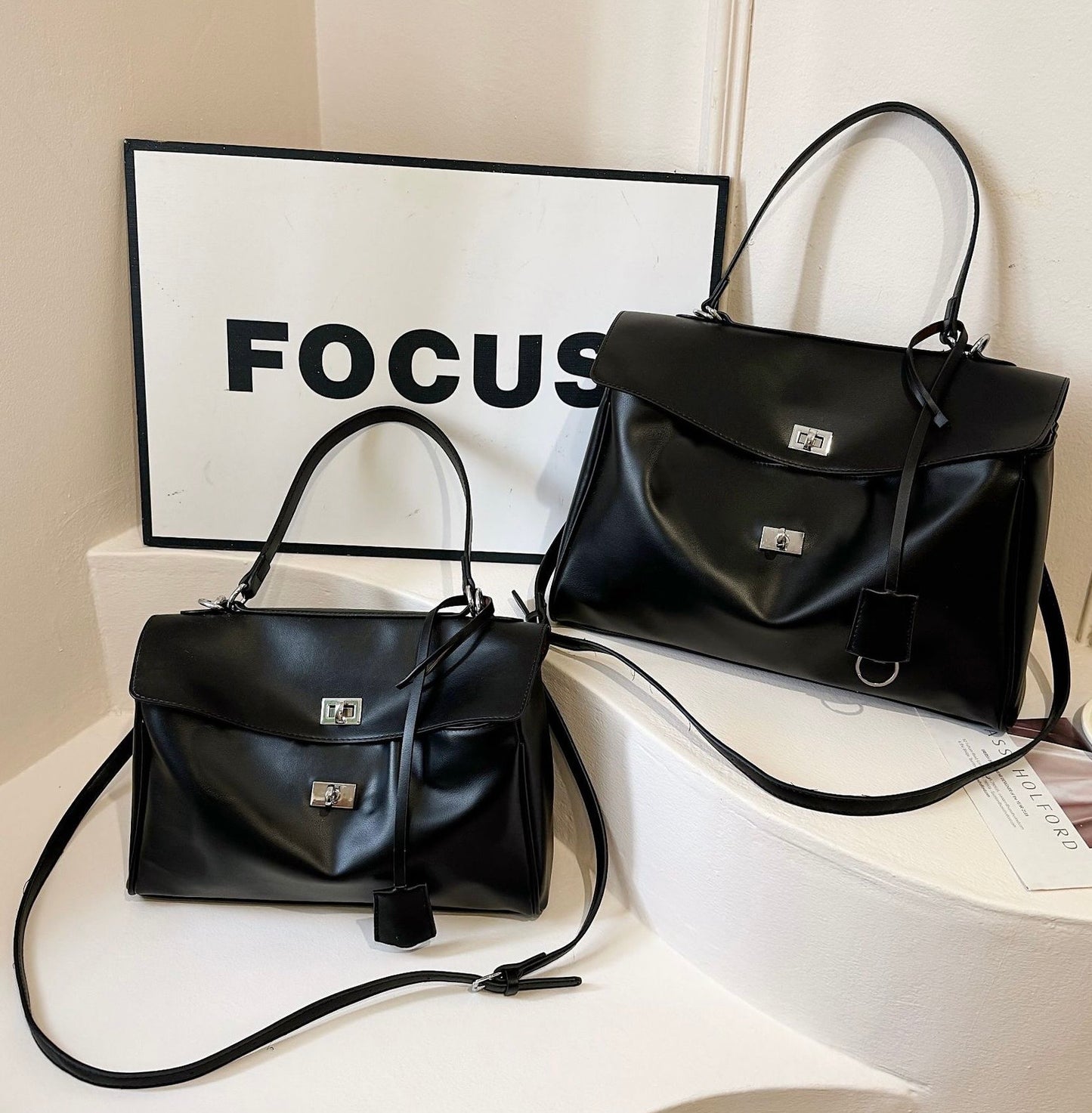 Modern Knight Tote Bag - Silver Spark Buckle