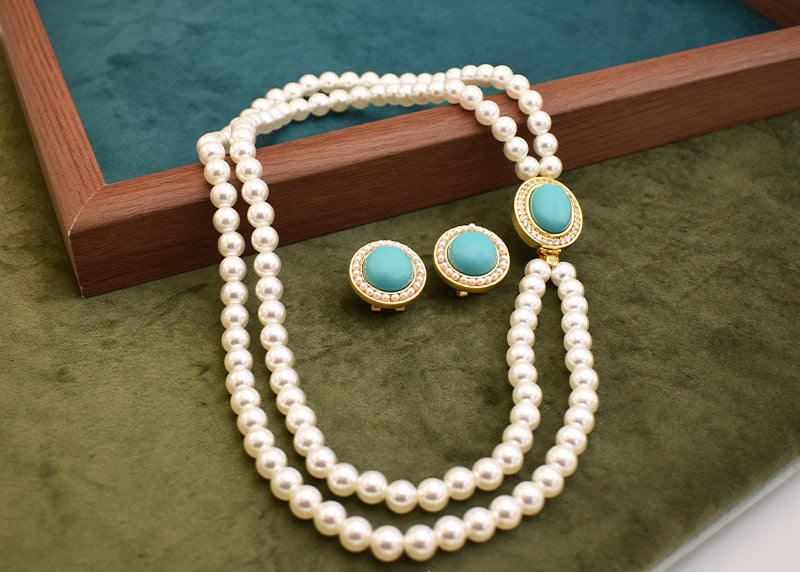Heirloom Pearl Stone Jewelry Set