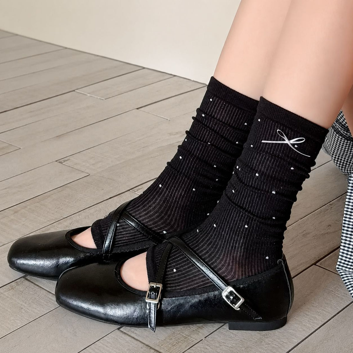 Dainty Polka Toeless Socks - Mystic Grey