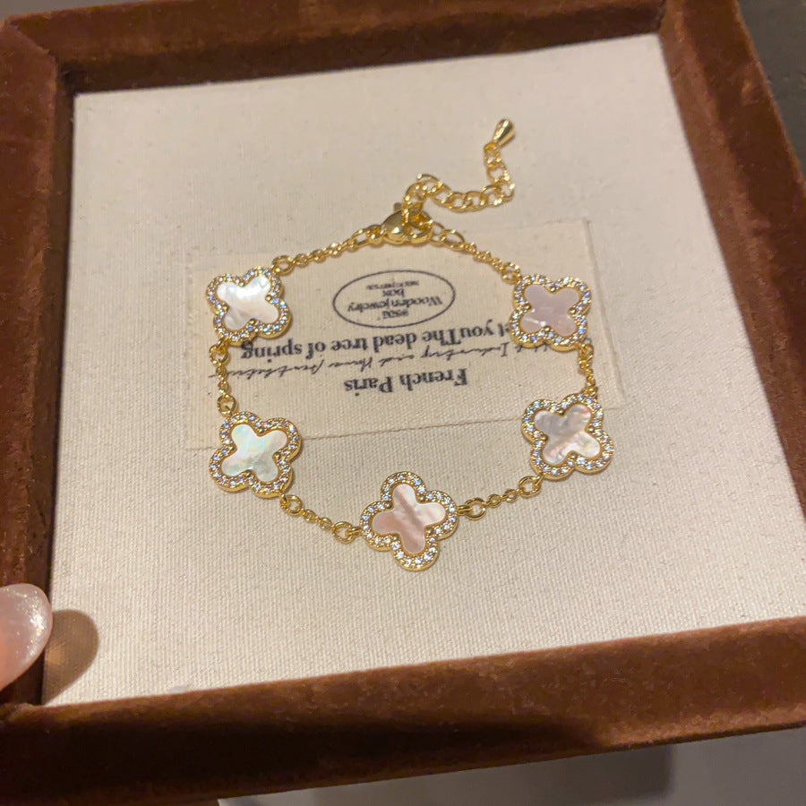 Peal Muse Clover Bracelet - Stardust Silver