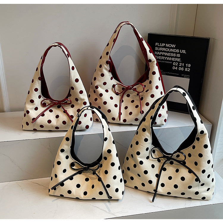 Poka Dote Ribbon Slouchy Shoulder