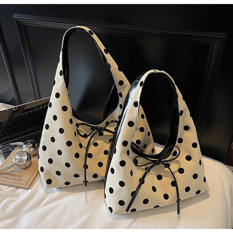 Poka Dote Ribbon Slouchy Shoulder