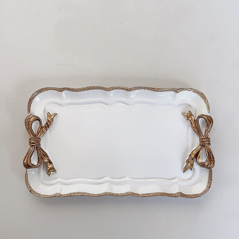 Rococo Ribbon Ceramic Plate