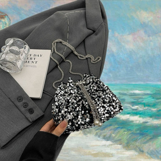 Sequin Glimmer Bucket Bag