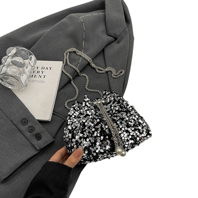 Sequin Glimmer Bucket Bag