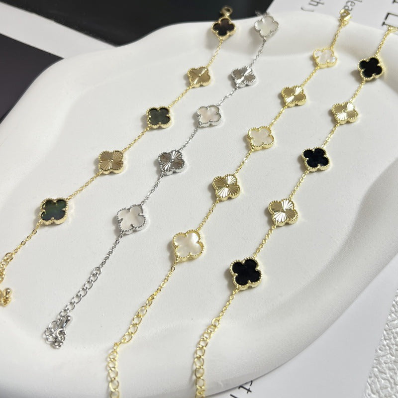 Signature Parisian Clover Bracelet – Starry Pearl Chain