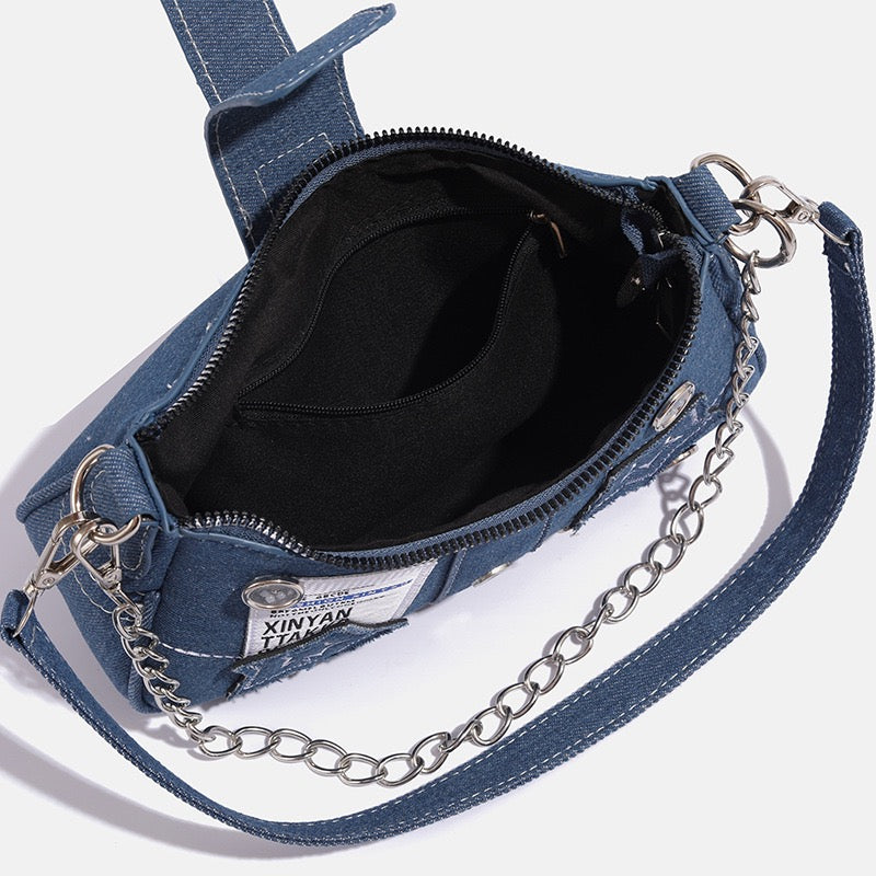 Starry Denim Shoulder Bag