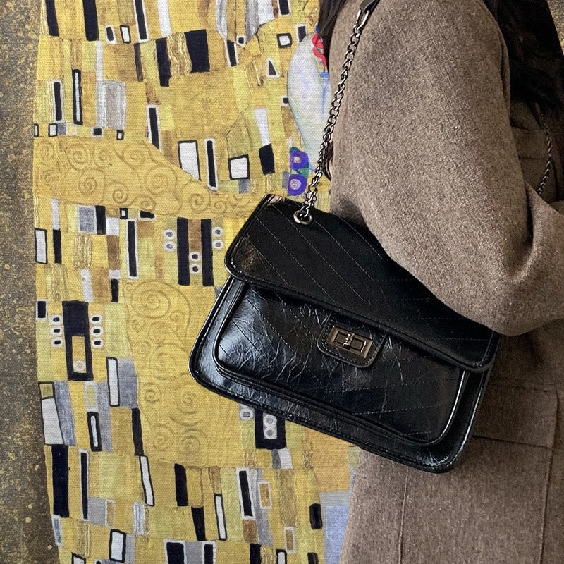 Timeless Parisian Black Crossbody Bag