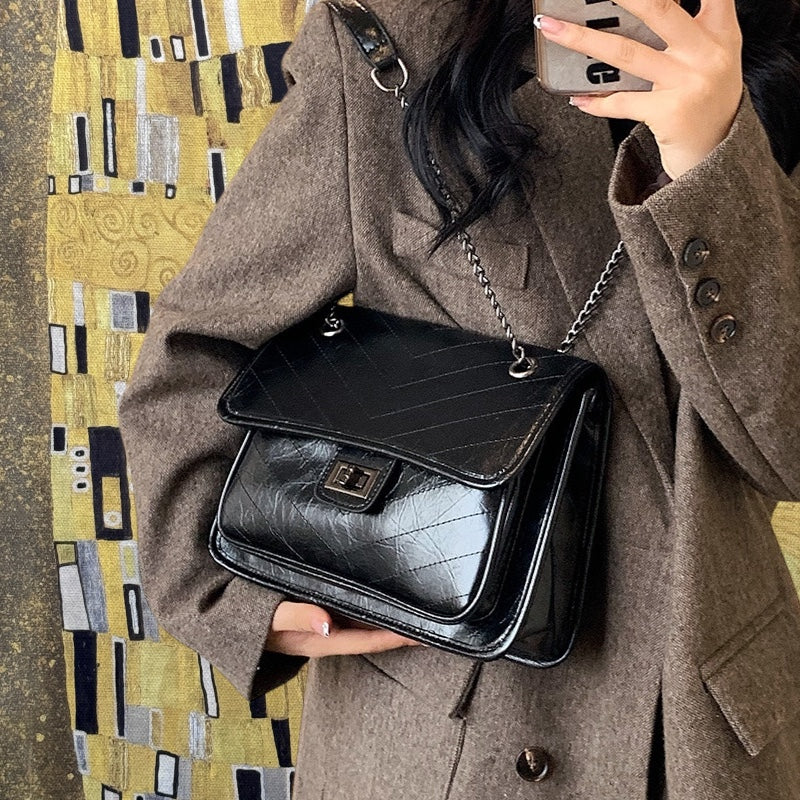 Timeless Parisian Black Crossbody Bag