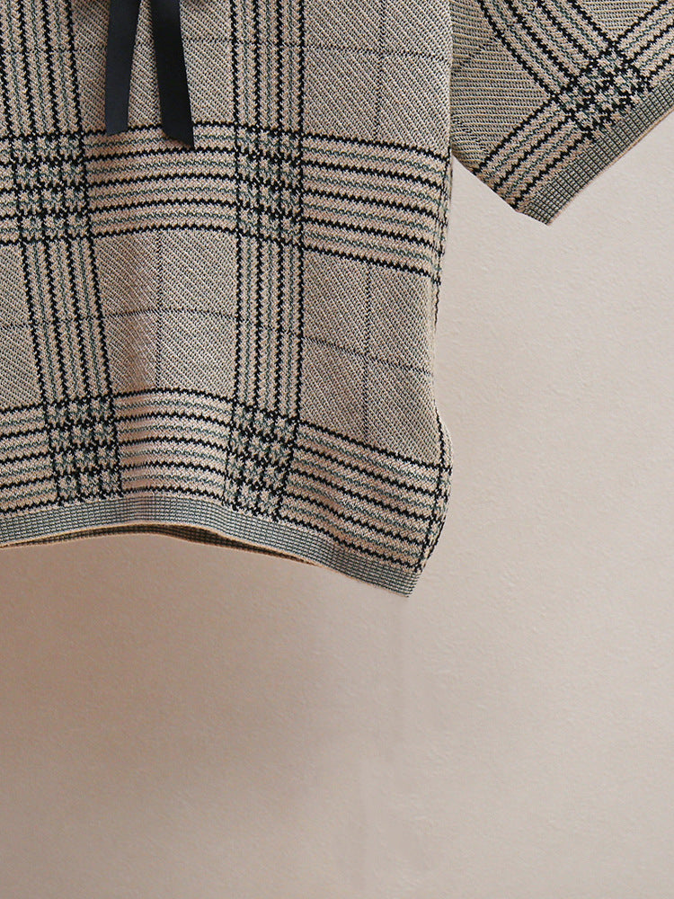 Vintage Plaid Knit Top
