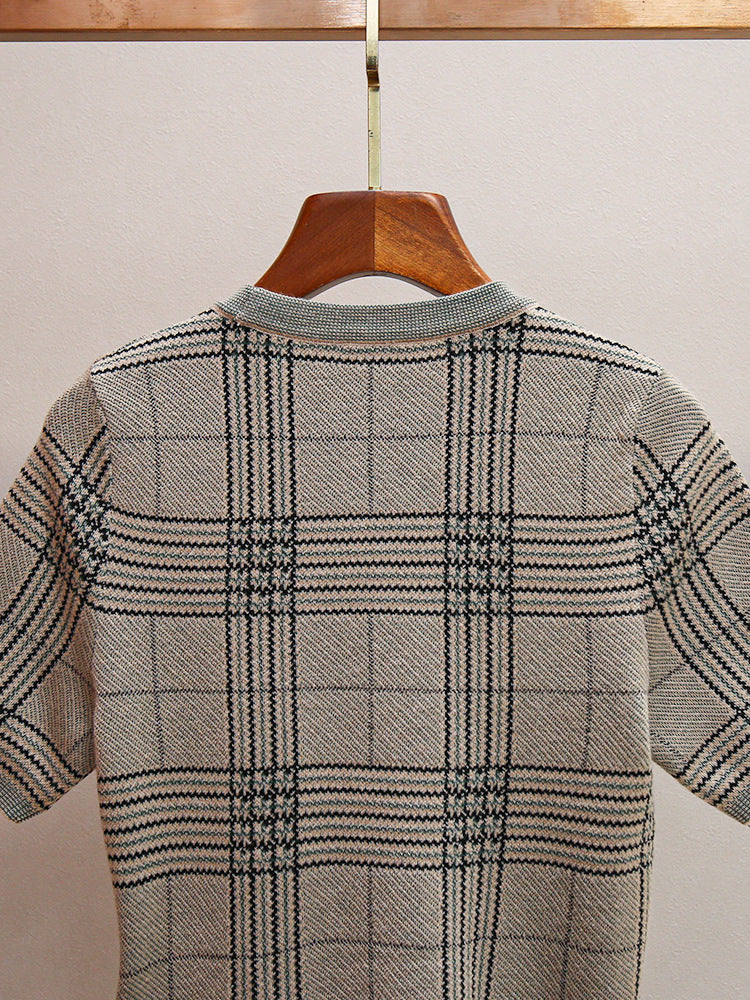 Vintage Plaid Knit Top