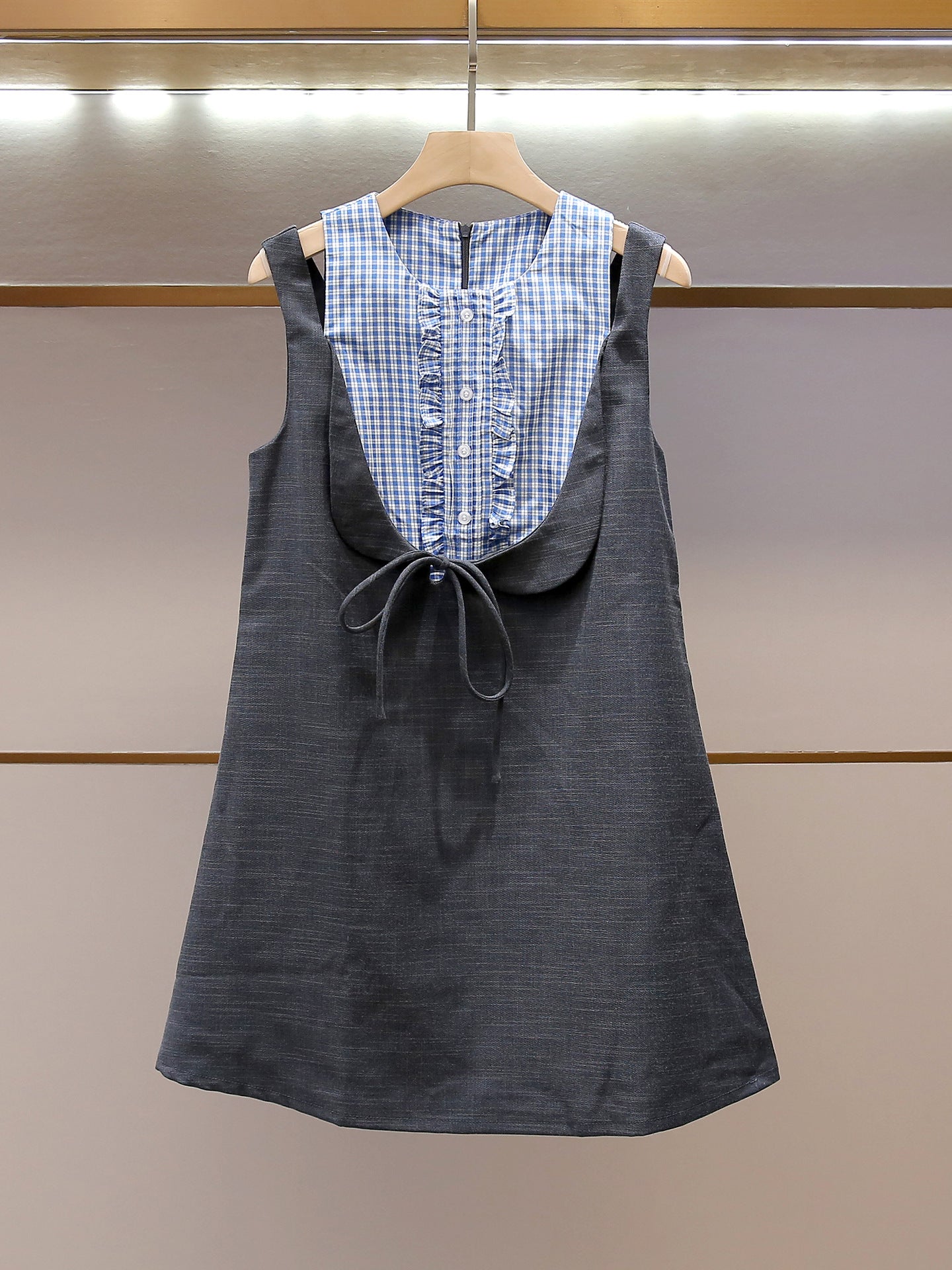 Academia Plaid Panel Dress