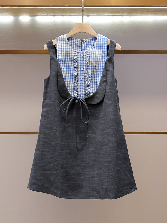 Academia Plaid Panel Dress