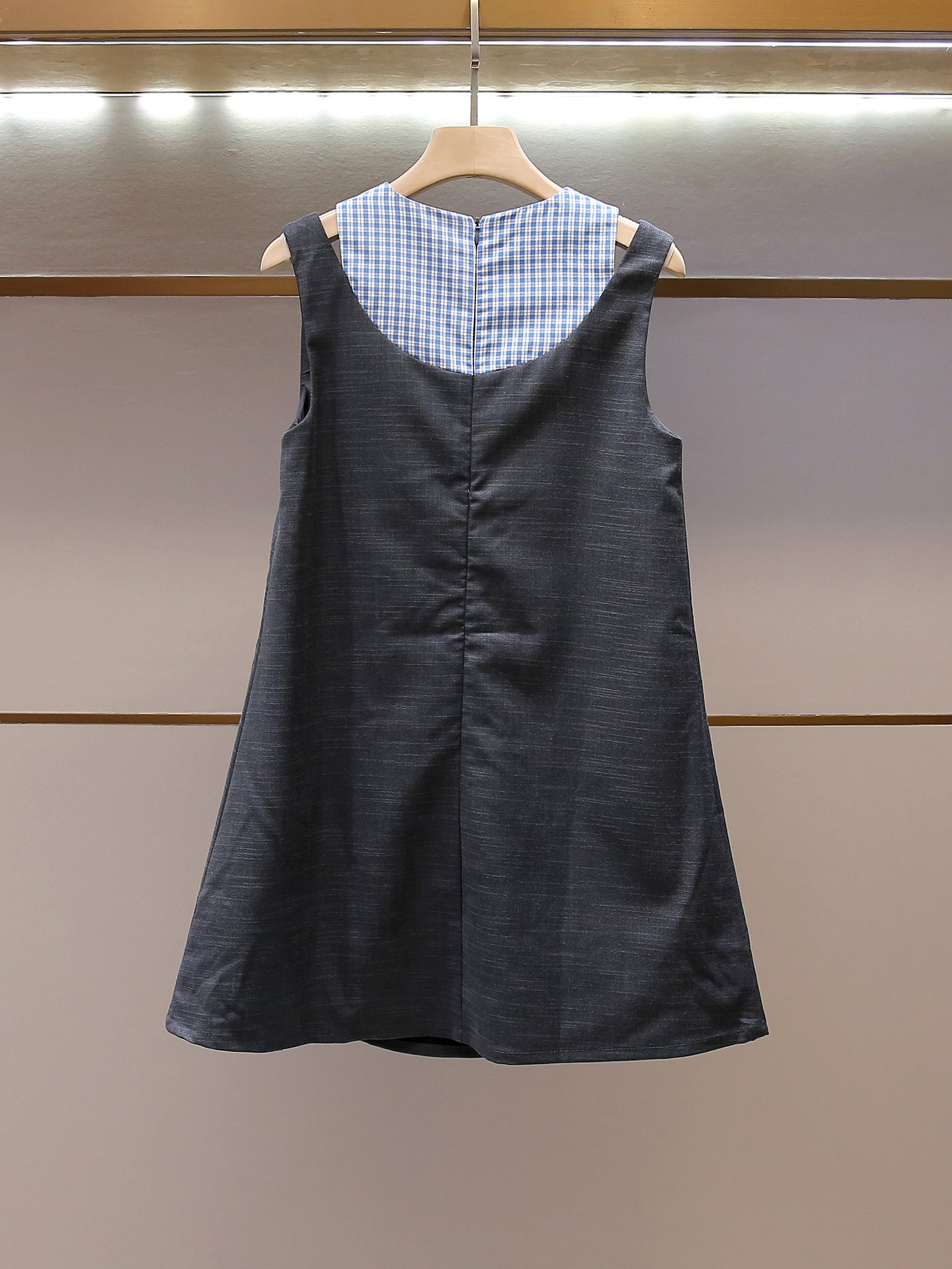 Academia Plaid Panel Dress