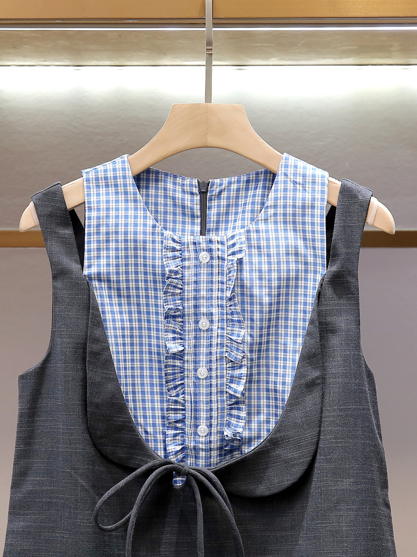 Academia Plaid Panel Dress