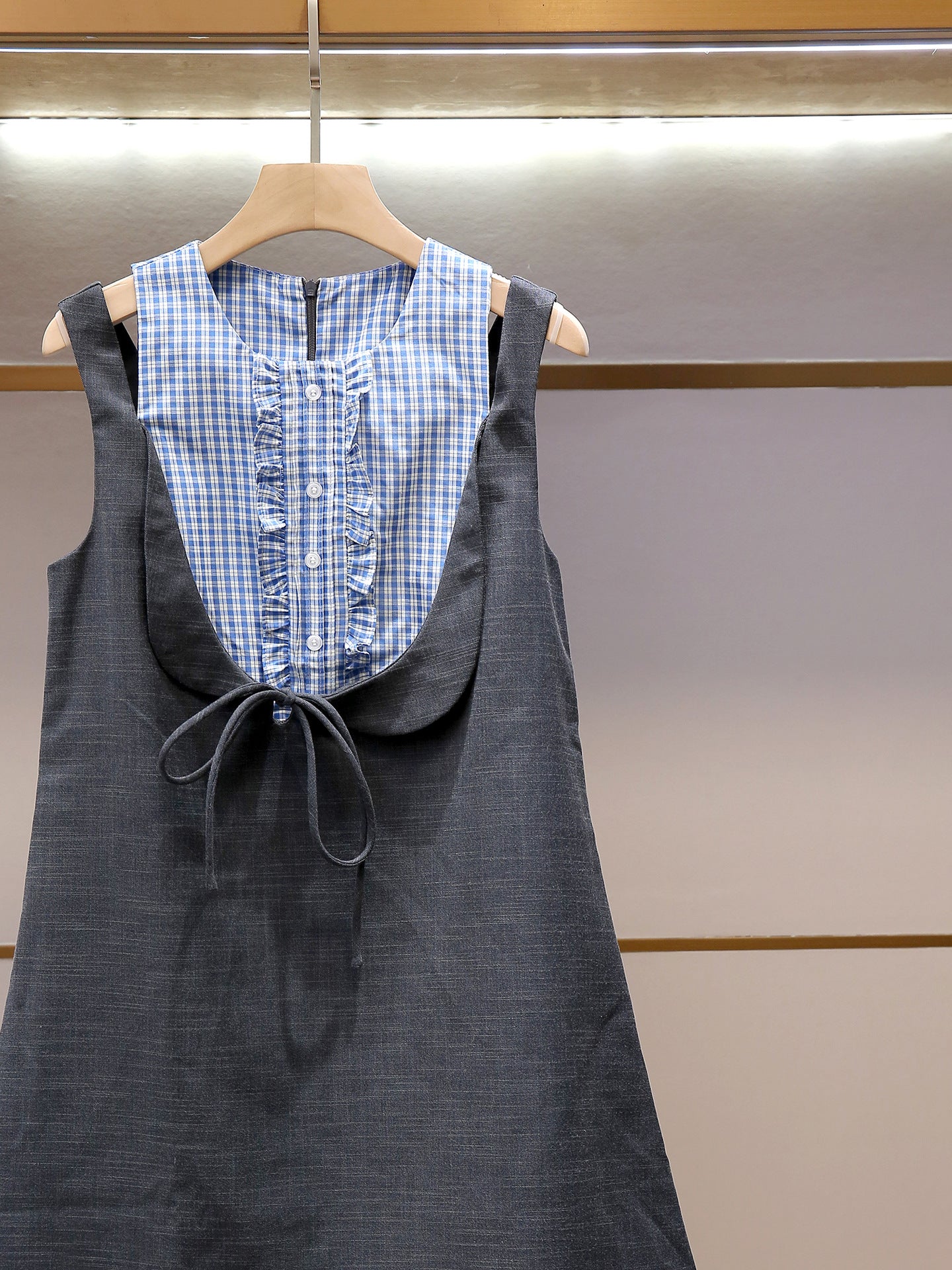 Academia Plaid Panel Dress