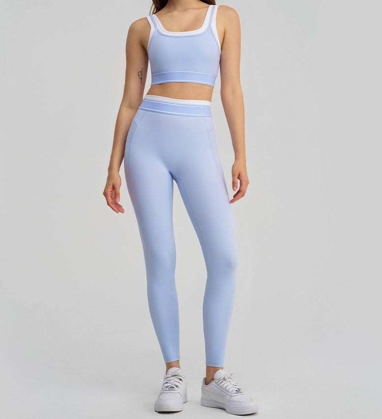 Active Contrast Two-Piece Set - Lavender Blue