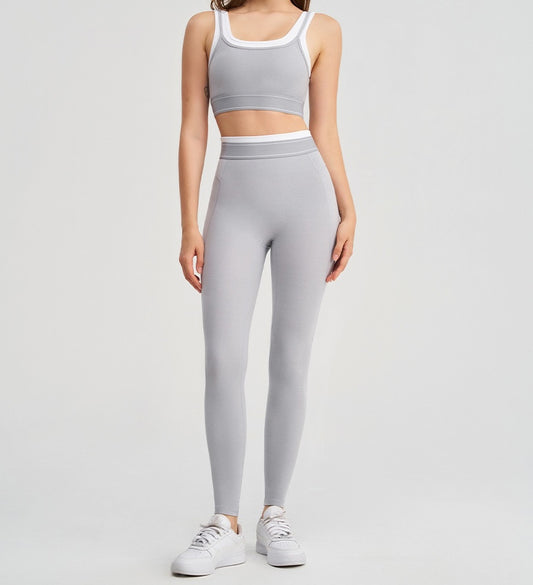Active Contrast Two-Piece Set - Ashen Grey