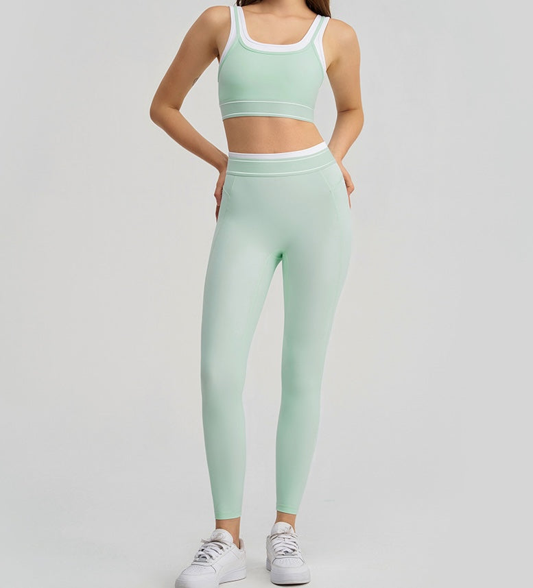 Active Contrast Two-Piece Set - Lavender Blue