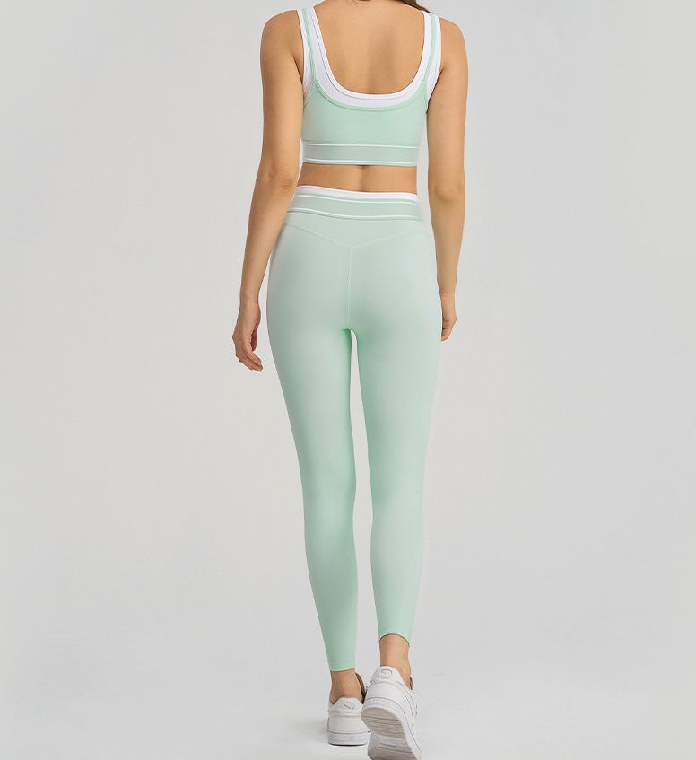 Active Contrast Two-Piece Set - Lavender Blue