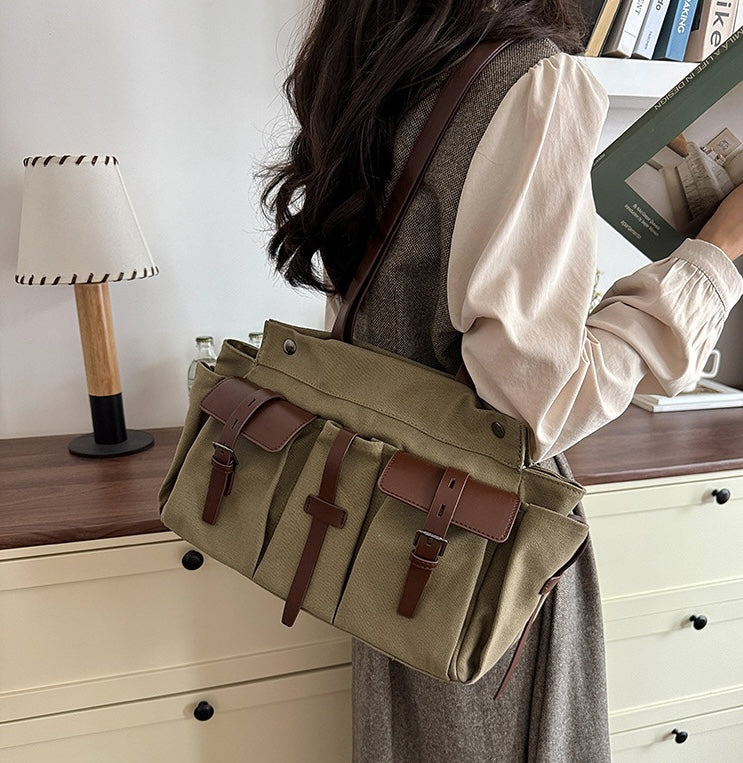 Archive Canvas Tote - Olive Green