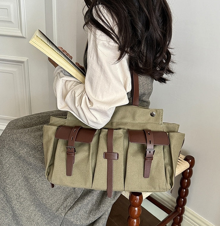 Archive Canvas Tote - Olive Green
